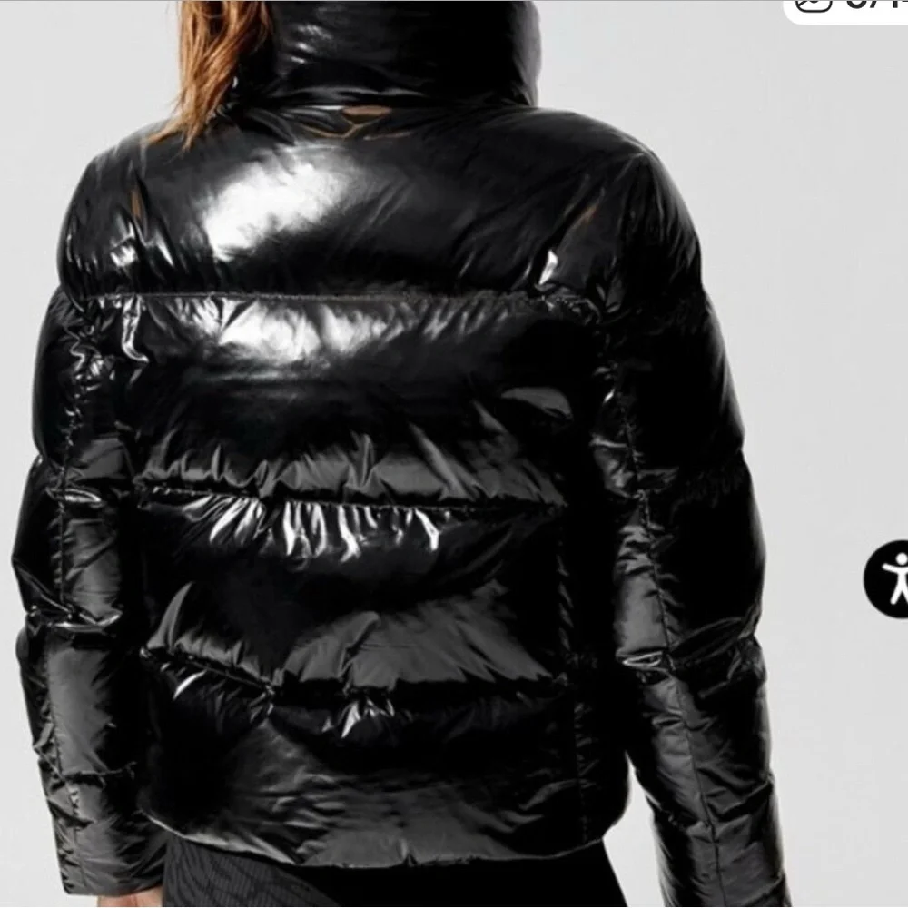 Carbon38 Shiny Black Takara Shine Puffer Jacket Medium - Picture 5 of 15